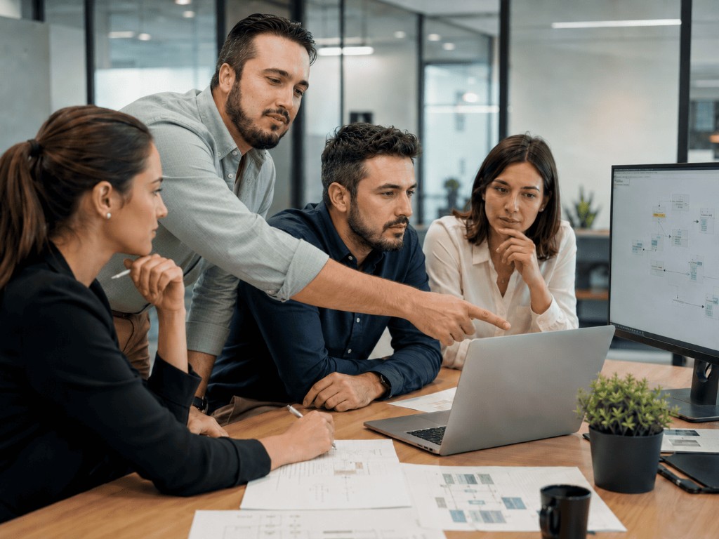 Equipo diseñando una solución de IA